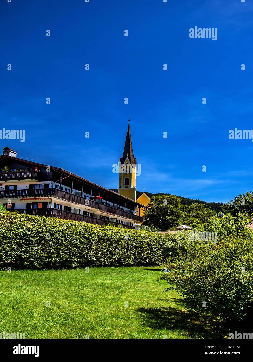 BAVARIA : View to the Church Stock Photo - Alamy