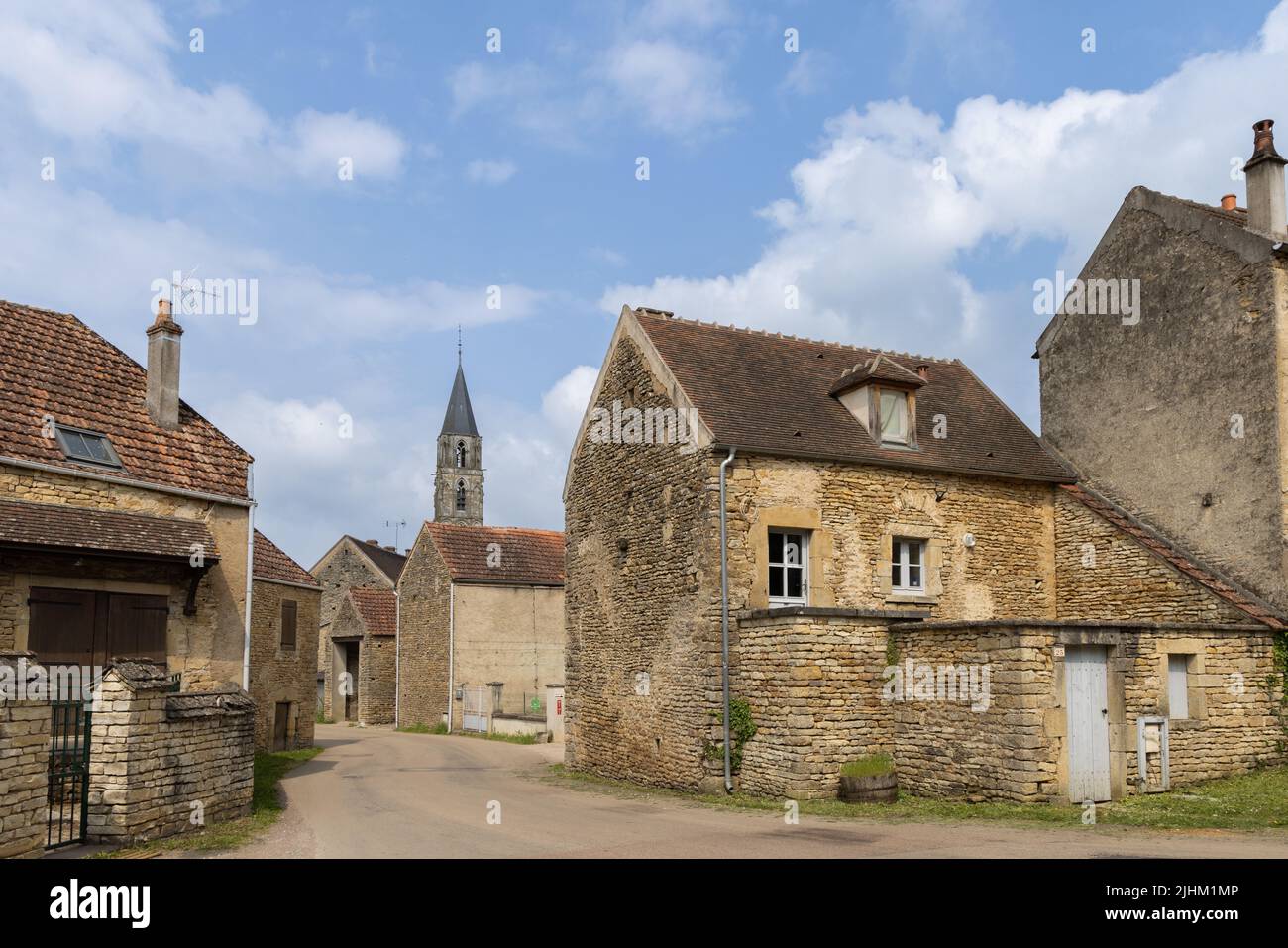 Cityscape of SaintPere with Eglise NotreDame in Bourgogne France is a