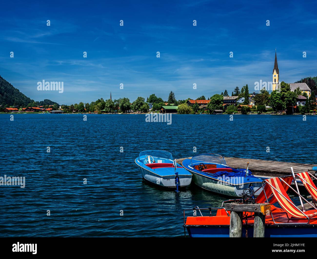 BAVARIA : Boats on the Schliersee Stock Photo