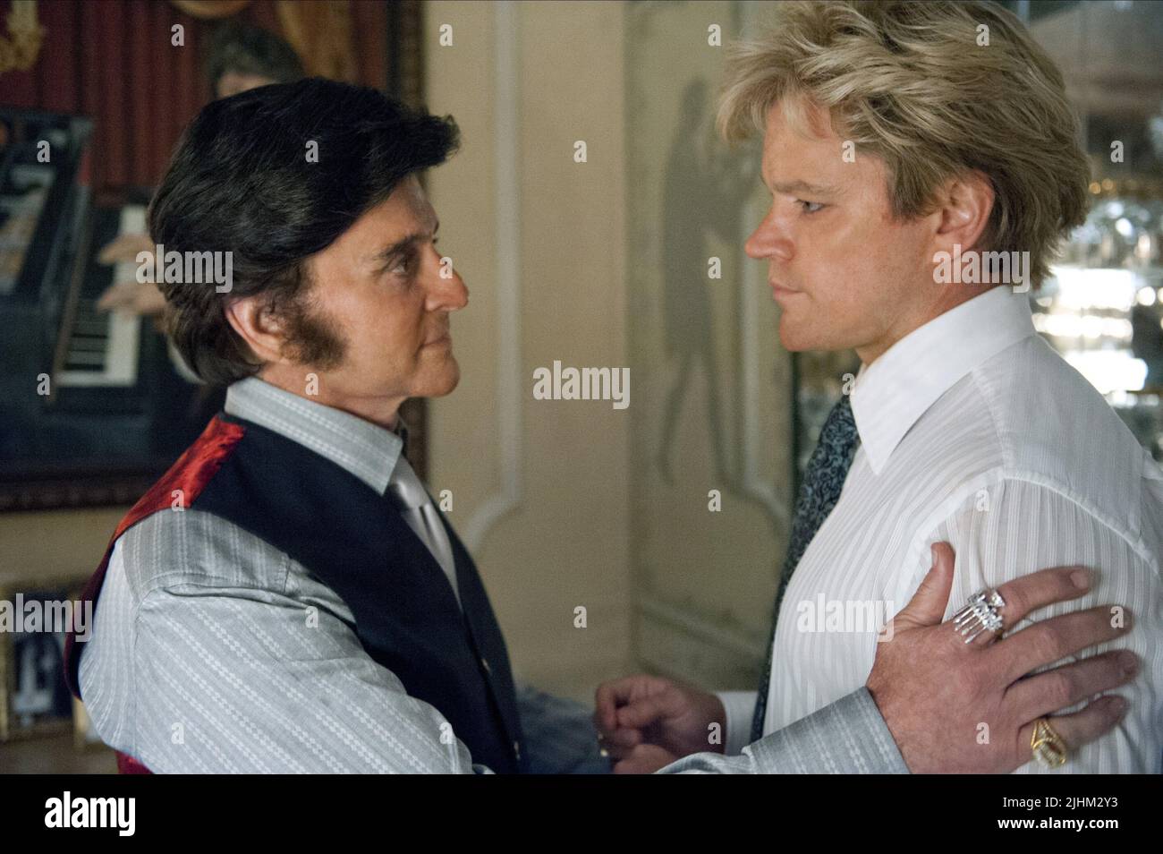 MICHAEL DOUGLAS, MATT DAMON, BEHIND THE CANDELABRA, 2013 Stock Photo