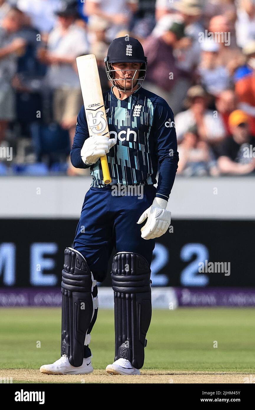 Chester Le Street, UK. 19th July, 2022. Jason Roy of England during the game in Chester-le-street, United Kingdom on 7/19/2022. (Photo by Mark Cosgrove/News Images/Sipa USA) Credit: Sipa USA/Alamy Live News Stock Photo