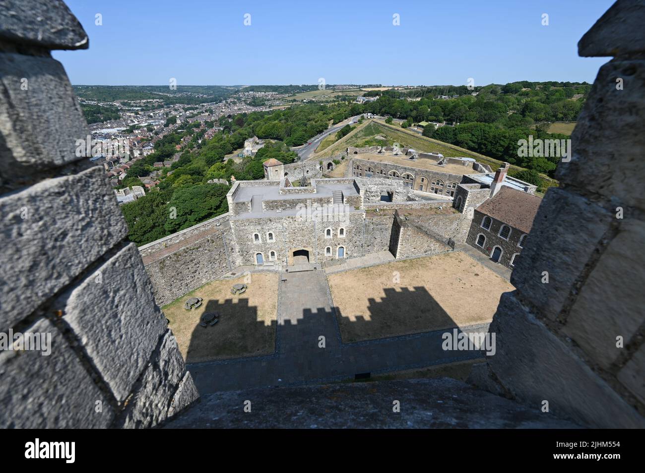 Kent Views of the kent countryside from Dover castle in Kent Stock Photo - Alamy
