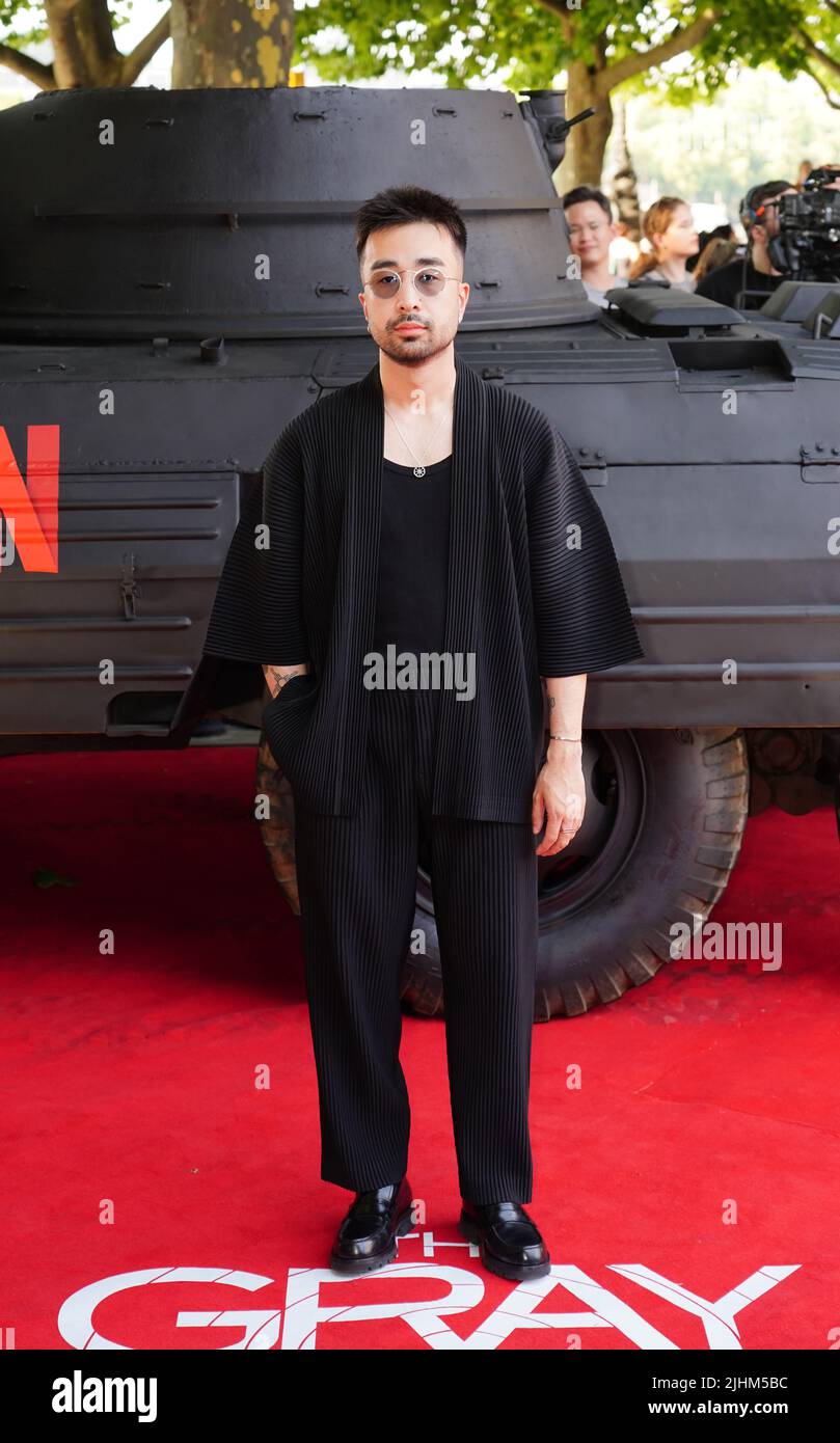 Tim Dessaint arriving at the special screening of The Gray Man at BFI