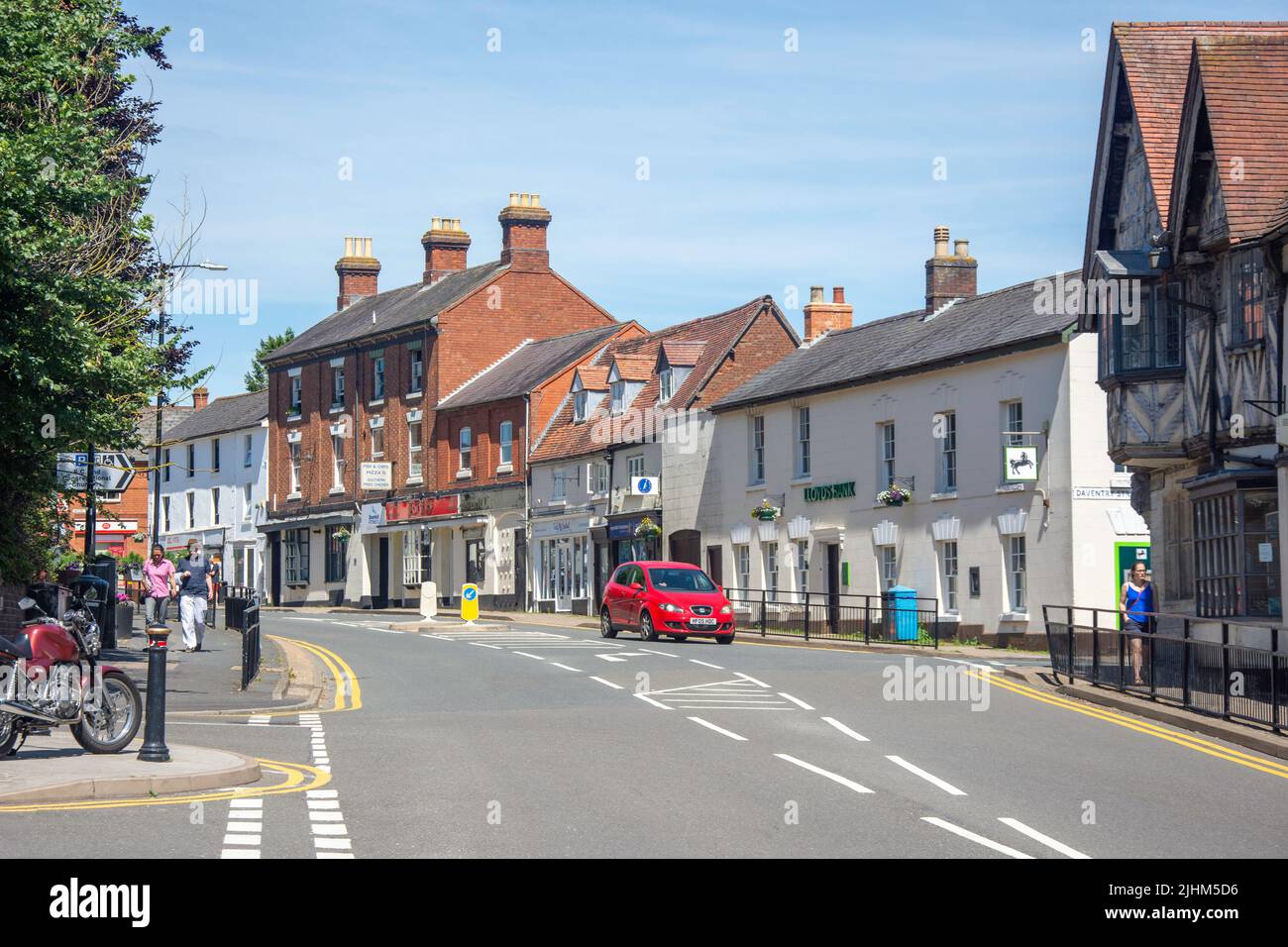 High Street from Market Hill,  Southam, Warwickshire, England, United Kingdom Stock Photo