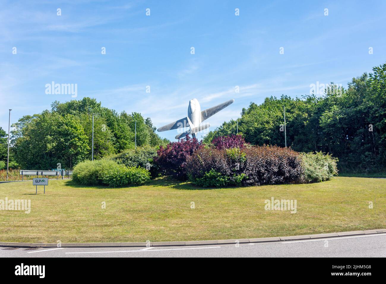 Gloster aircraft on The Whittle Roundabout, Lutterworth, Leicestershire, England, United Kingdom Stock Photo
