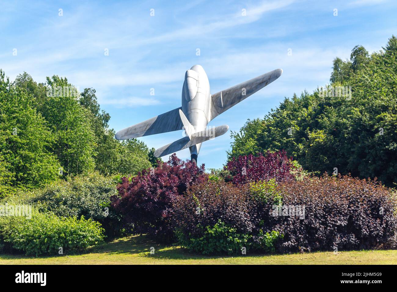 Gloster aircraft on The Whittle Roundabout, Lutterworth, Leicestershire, England, United Kingdom Stock Photo
