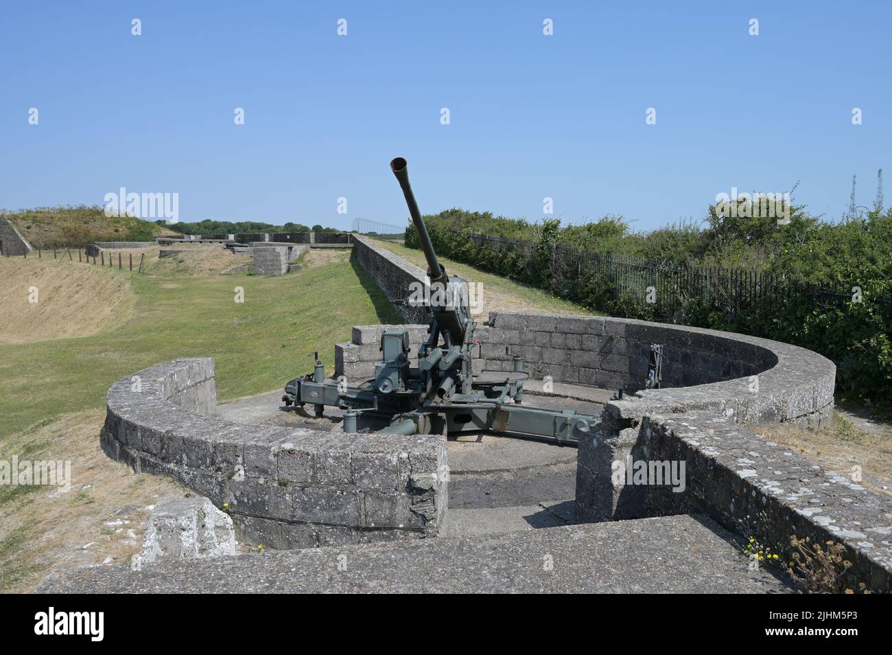 World War AA gun at Dover castle in Kent Stock Photo - Alamy