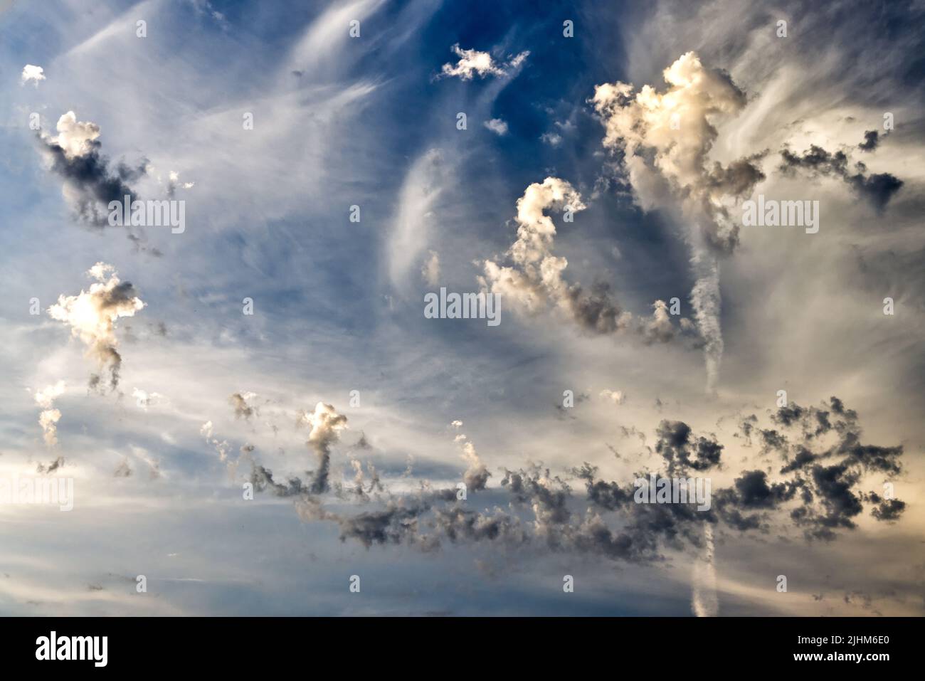 Clouds on a humid summer evening in Hampshire Stock Photo