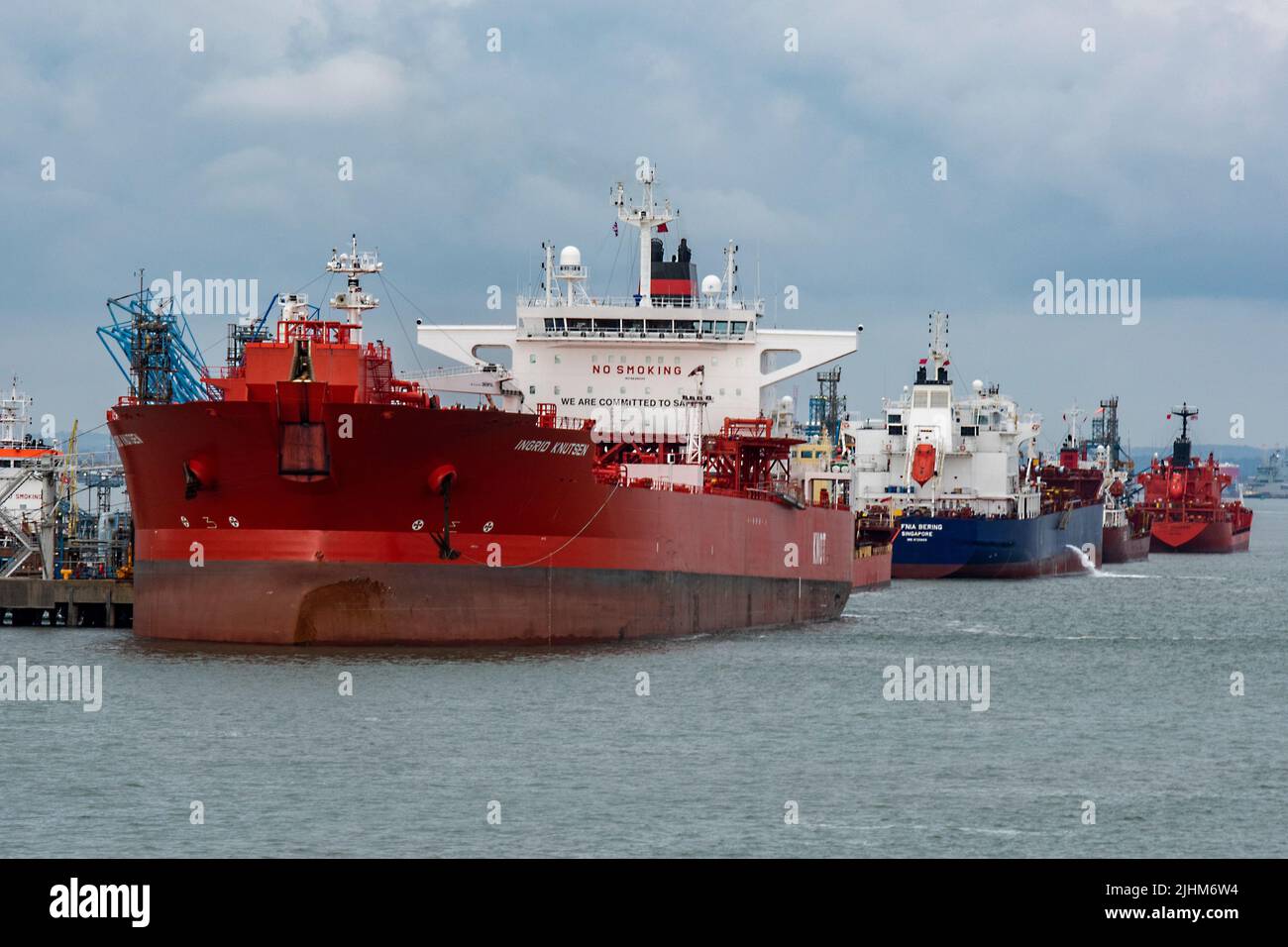 large norwegion north sea oil tankers alongside at the marine terminal
