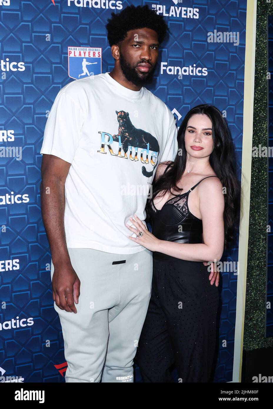 LOS ANGELES, CALIFORNIA, USA - JULY 18: Joel Embiid and Anne de Paula ...