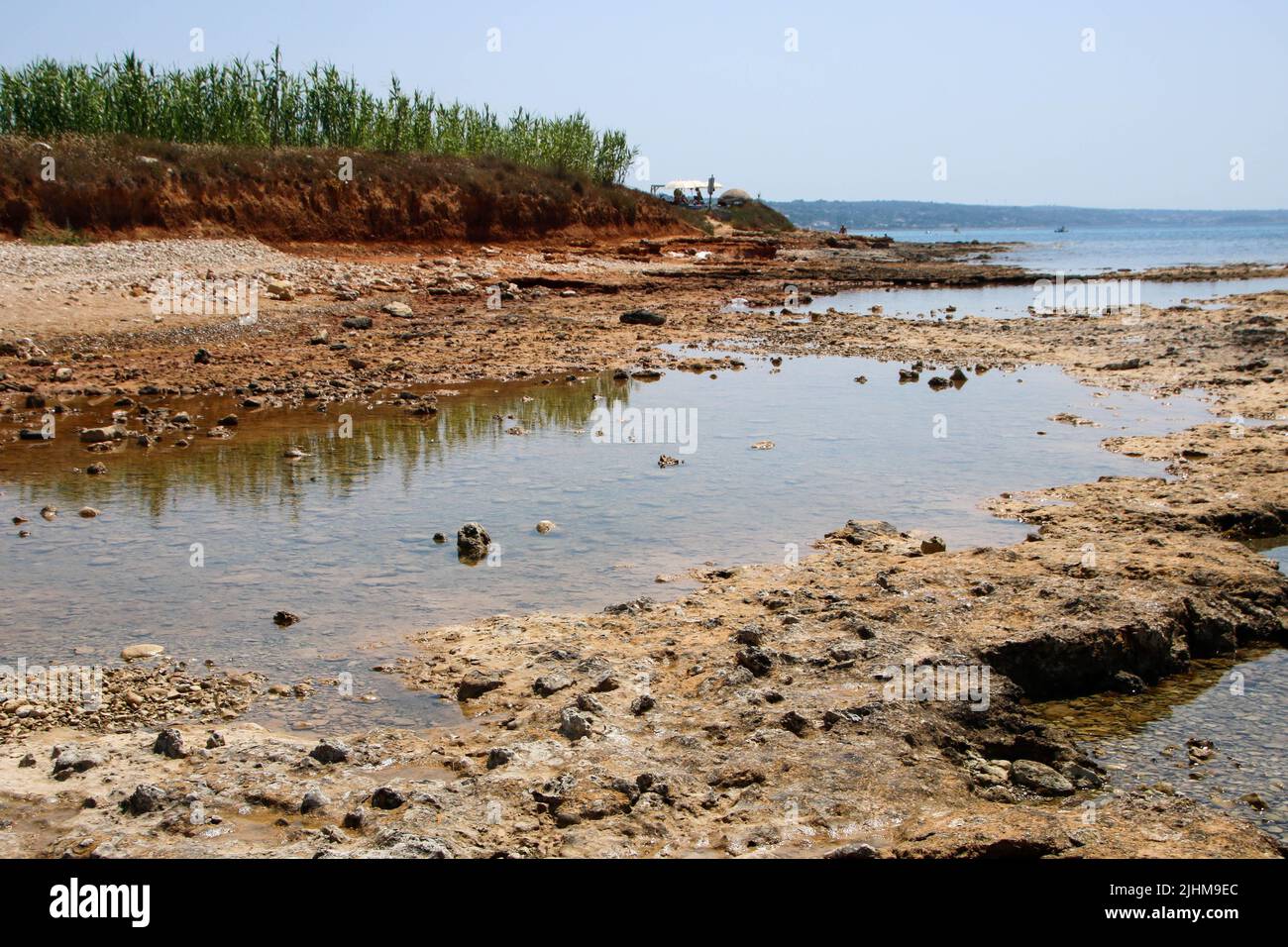 landscape of the beach at Pescoluse, also known as Salento Maldives, in Apulia region, Italy Stock Photo