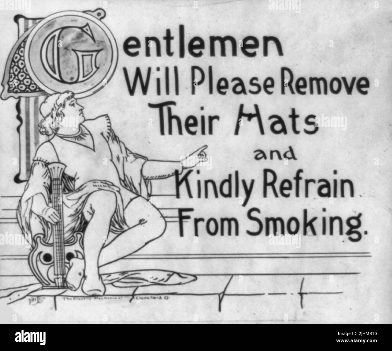 Gentlemen will please remove their hats and kindly refrain from smoking