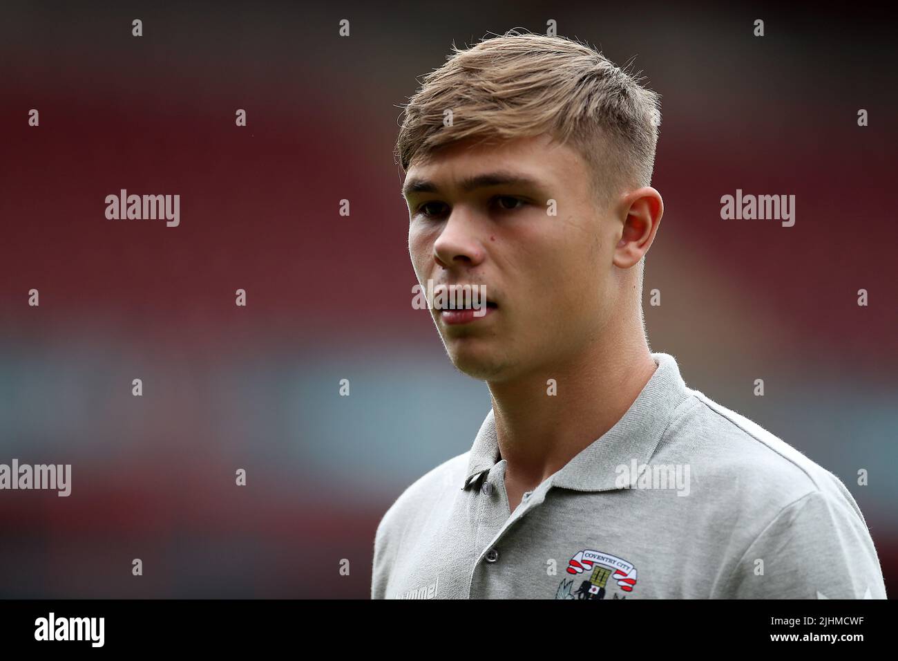 Coventry City’s Callum Doyle arrives before the pre-season friendly match at the Poundland Bescot Stadium, Walsall. Picture date: Tuesday July 19, 2022. Stock Photo