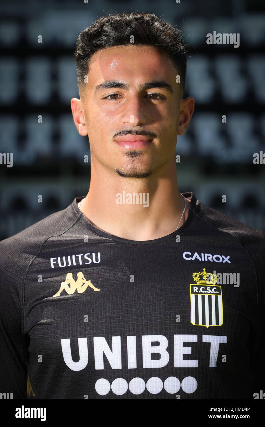 Charleroi's Stelios Andreou poses for the photographer at the 20222023