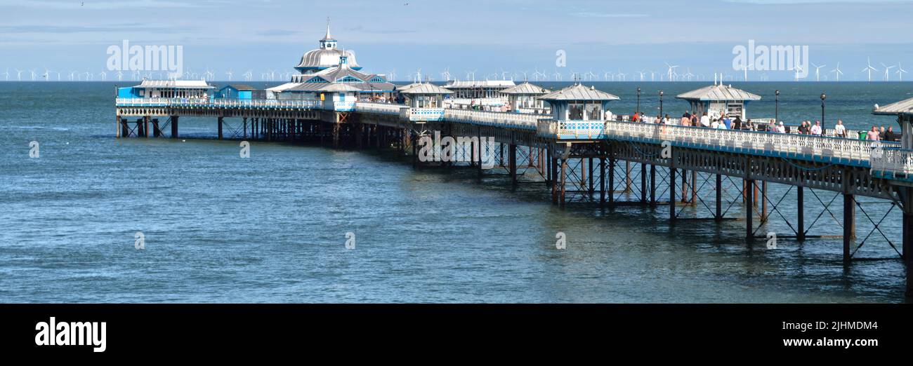 Llandudno pier in the tourist resort in North Wales Stock Photo