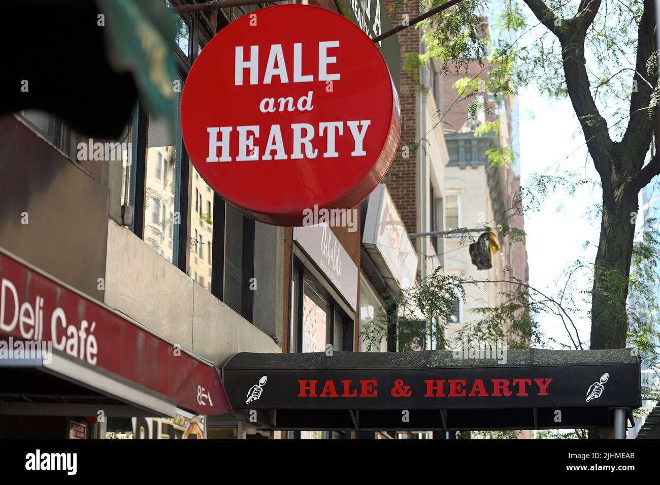Signage for “Hale & Hearty” soupandsandwich shops that have