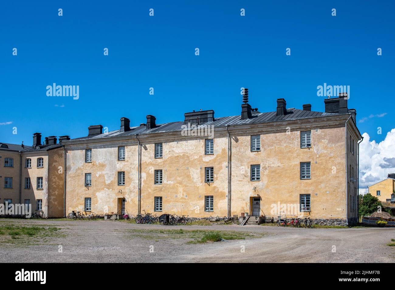 Residential building in LänsiMustasaari of Suomenlinna in Helsinki