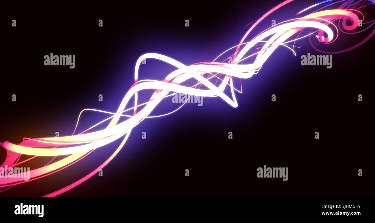 Image of light trails over black background Stock Photo - Alamy