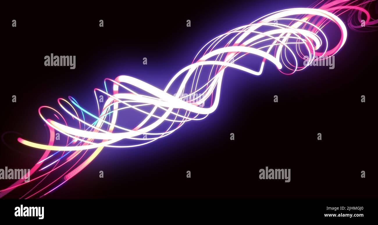 Image of light trails over black background Stock Photo - Alamy