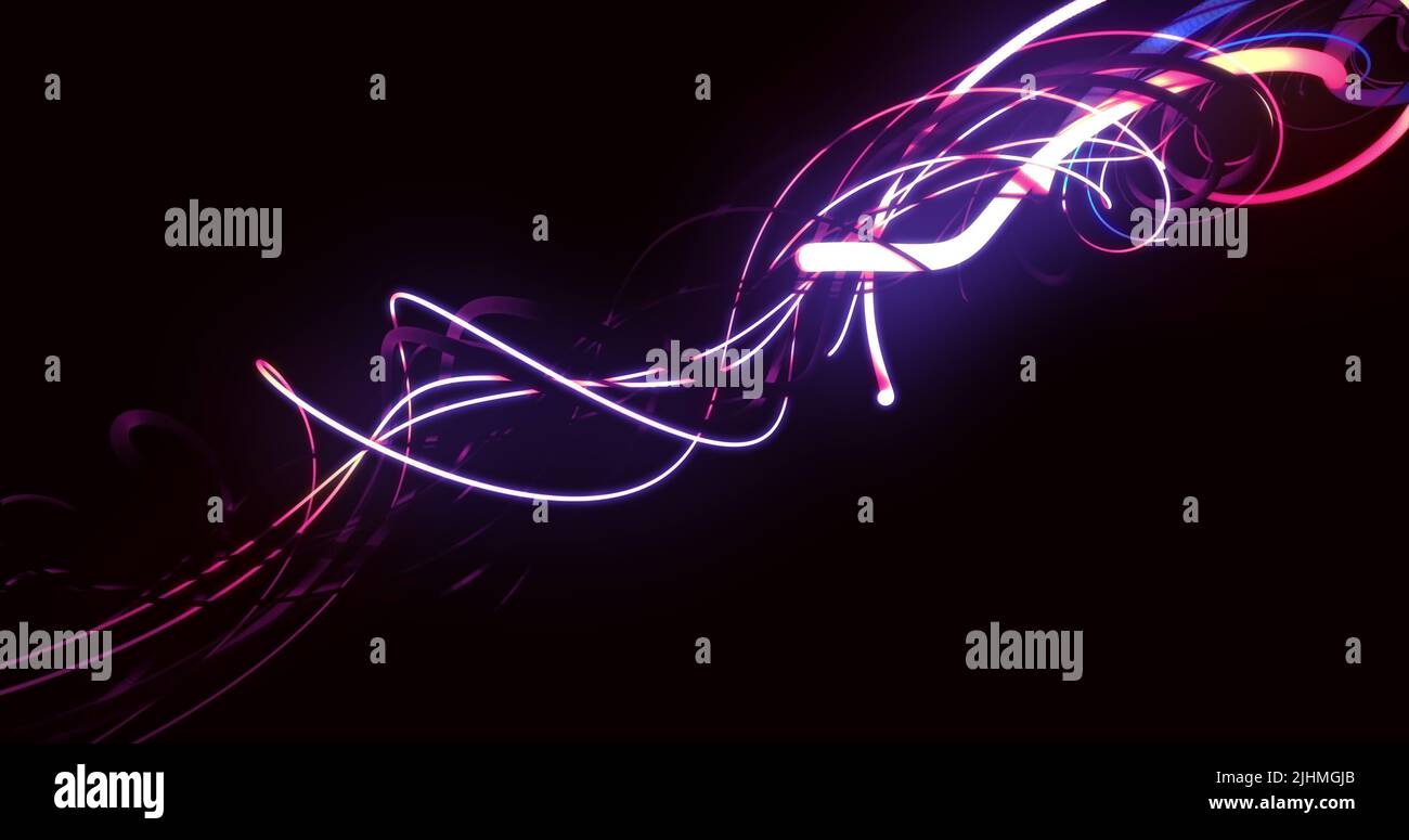 Image of light trails over black background Stock Photo - Alamy
