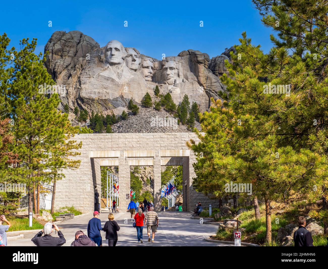 Mount Rushmore National Memorial in the Black Hills of South Dakota USA