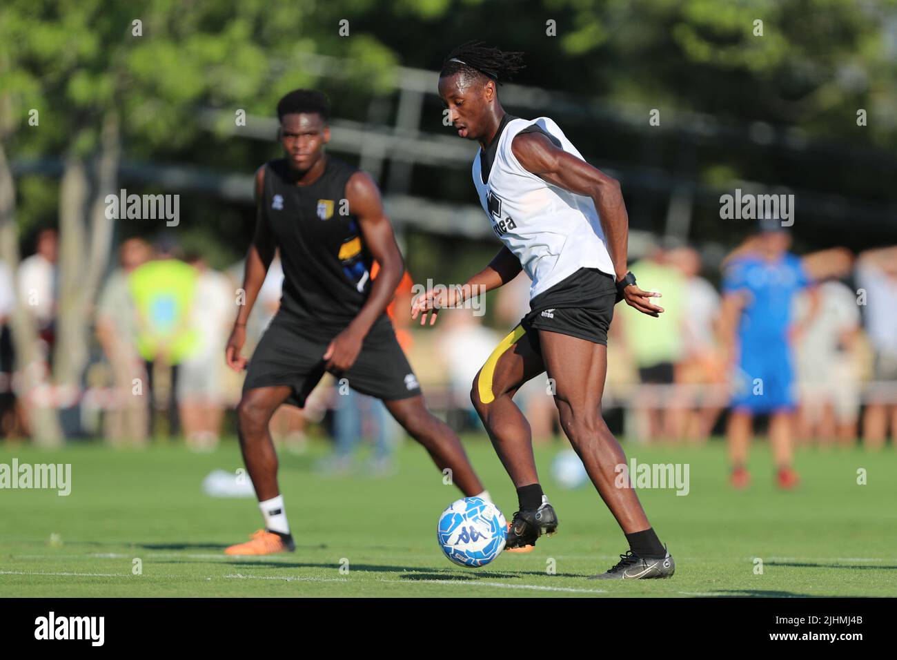 Collecchio, Italy: July 19, 2022, Woyo Coulibaly of Parma Calcio in action  during the training session