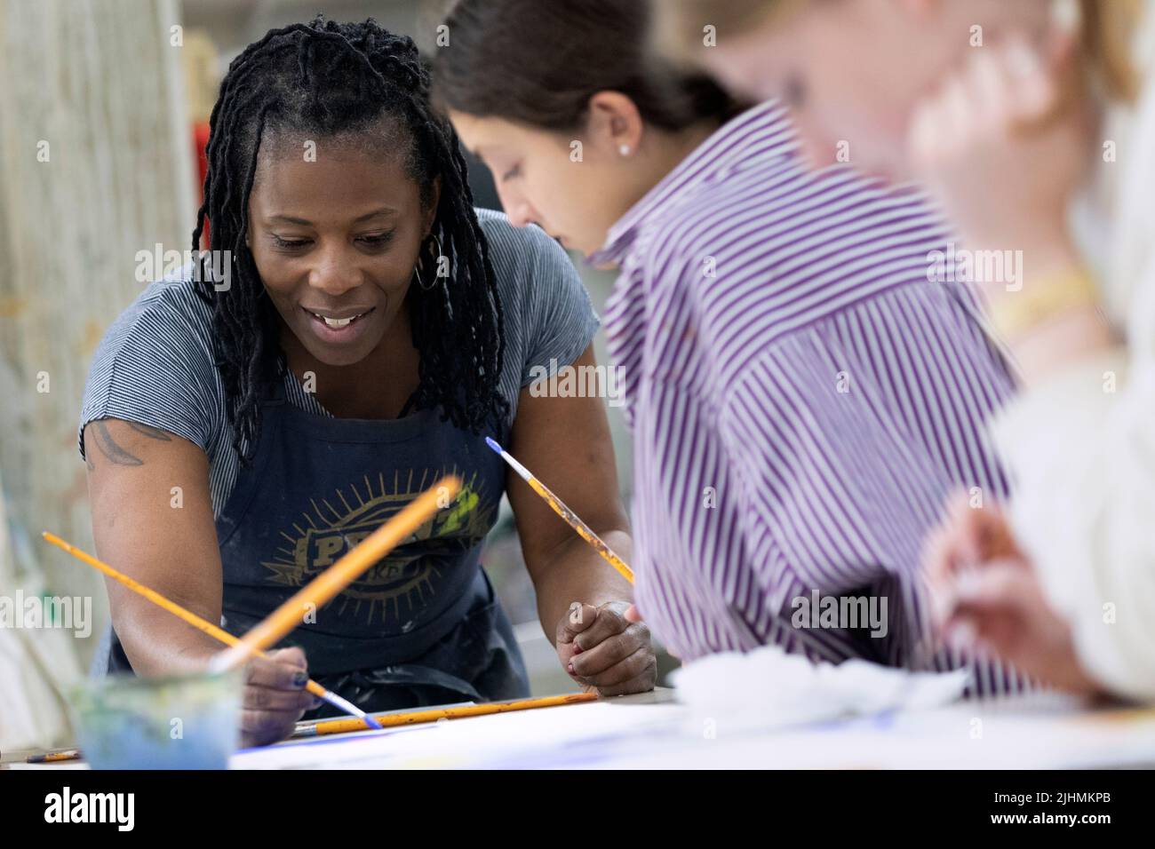 American High School Art Class Stock Photo Alamy