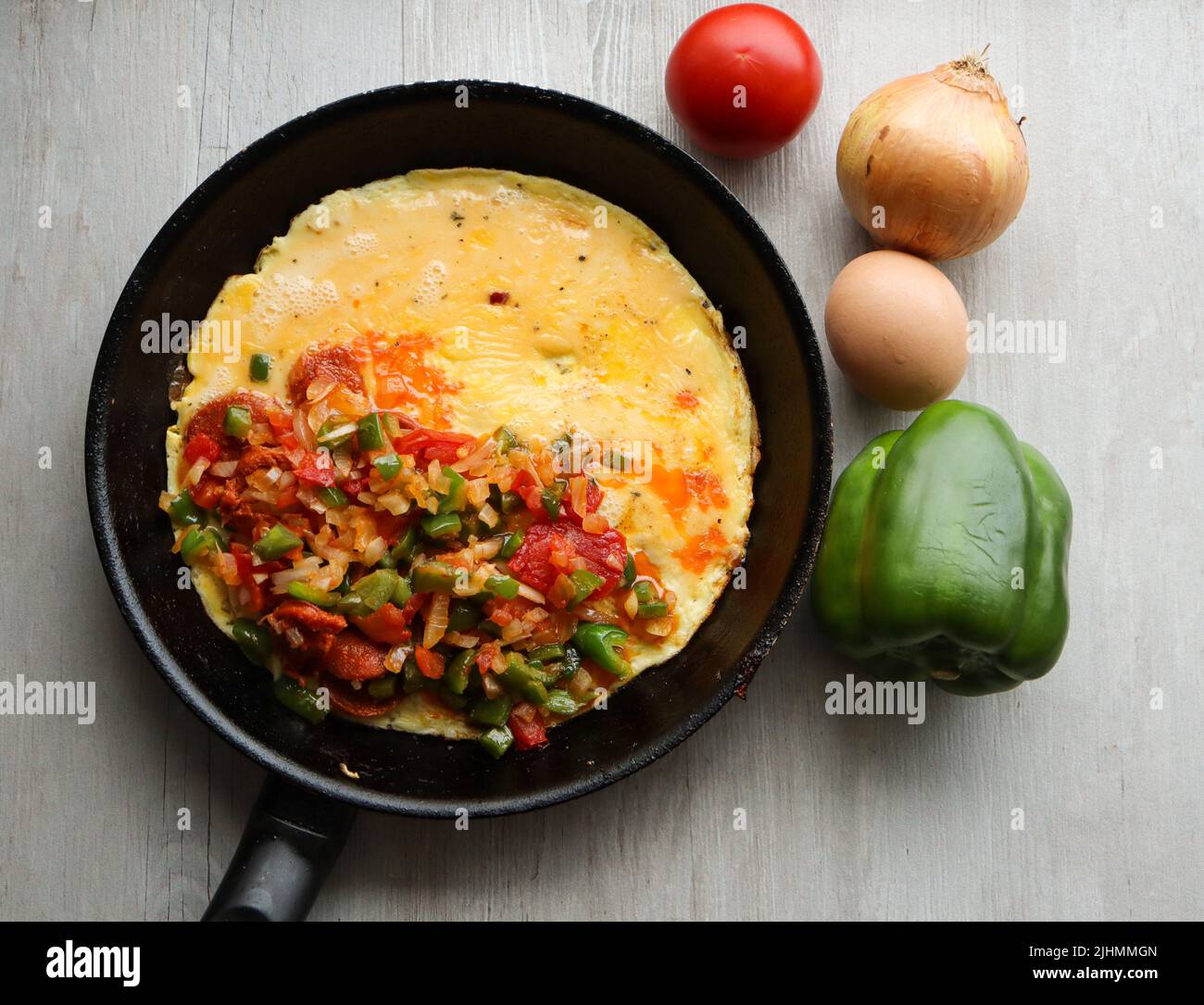 Ingredients for a breakfast omelette Stock Photo Alamy