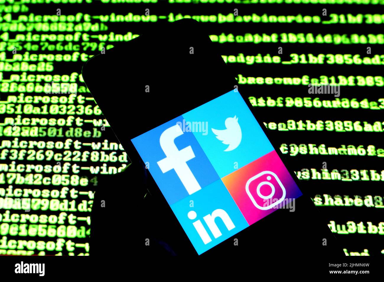 In this photo illustration different social media platform (Facebook ...