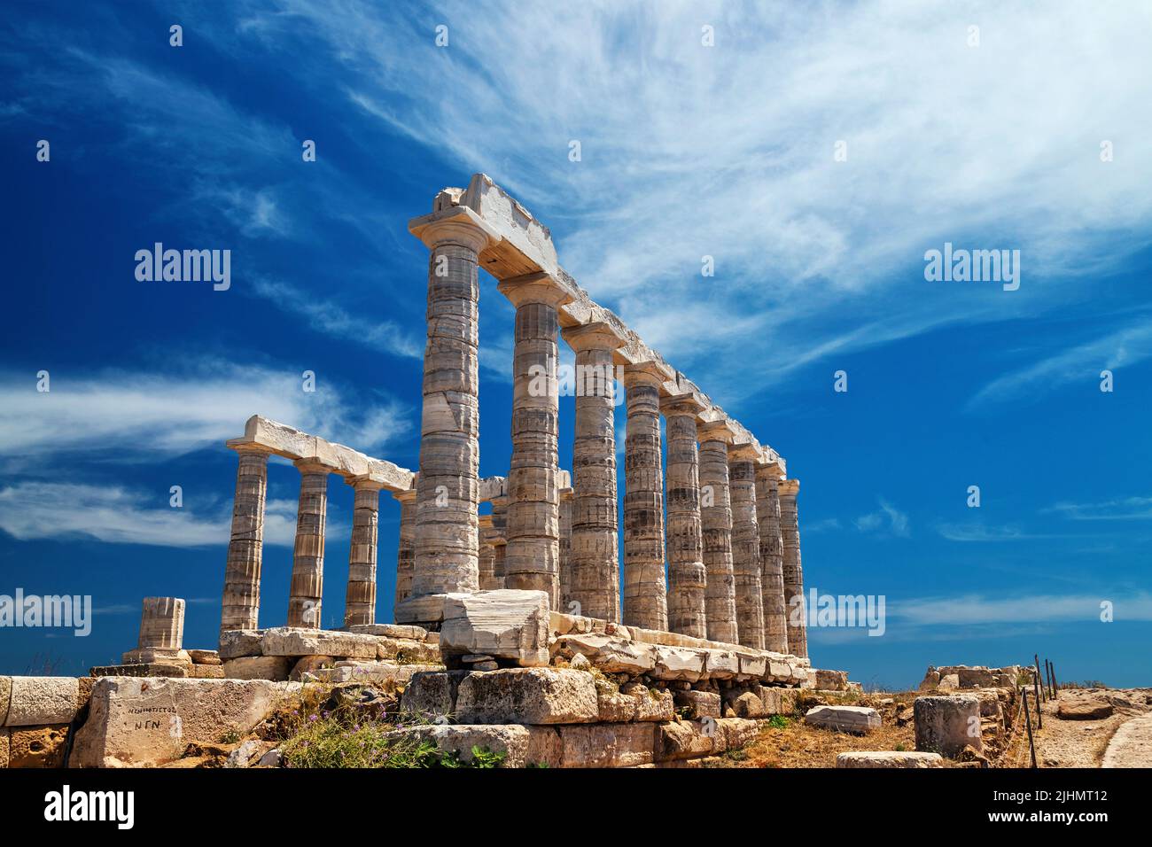 Temple of Poseidon ("Neptune"), Cape Sounion, Attica, Greece Stock Photo