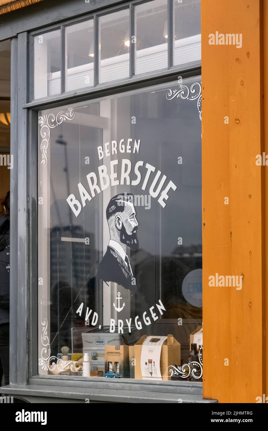 Barber ship sign, Bergen, Norway Stock Photo