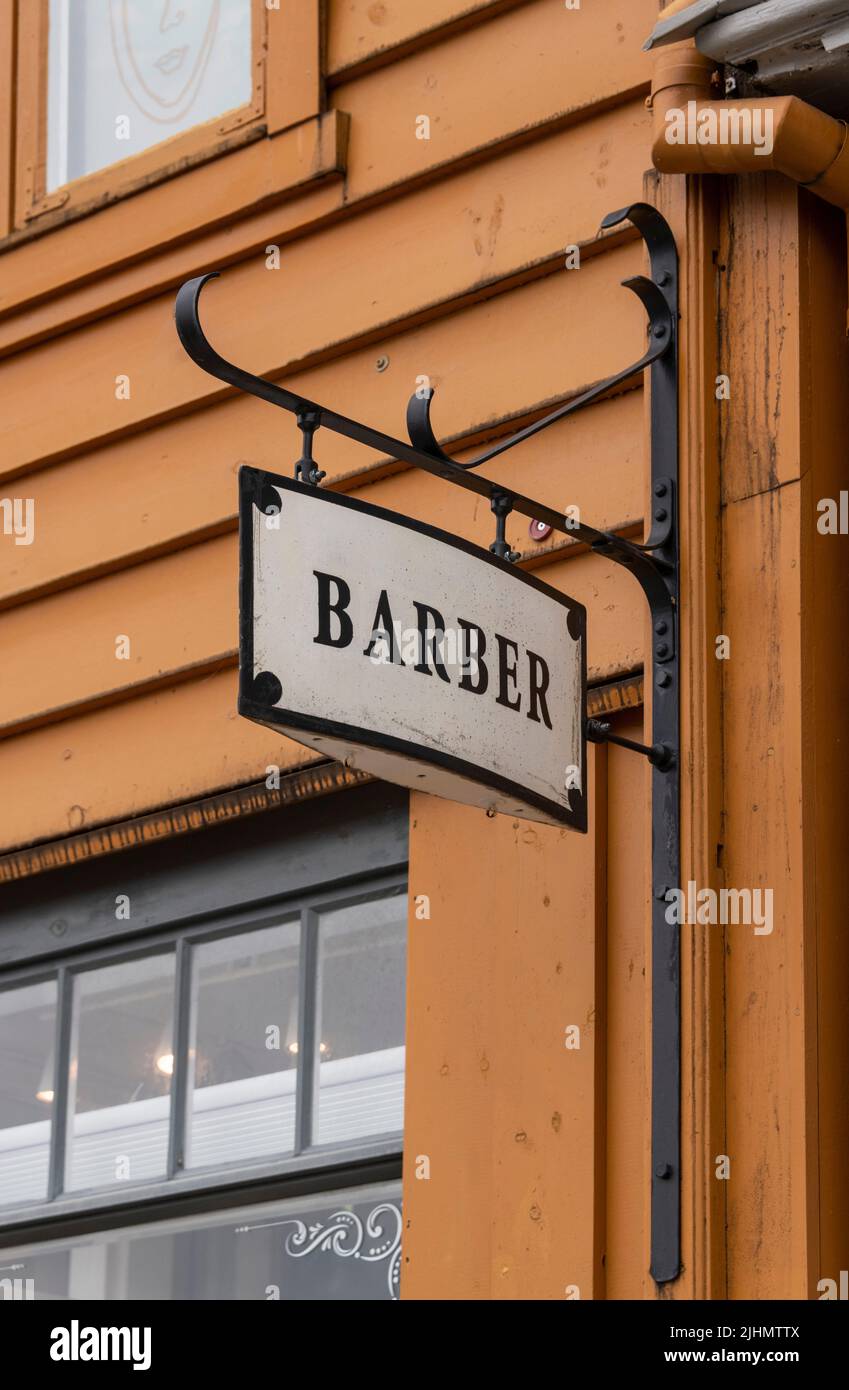 Barber ship sign, Bergen, Norway Stock Photo