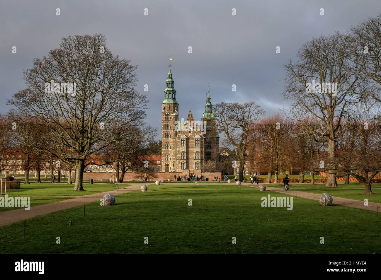 View of The Rosenborg Palace from the city of Copenhagen, Denmark Stock Photo ...