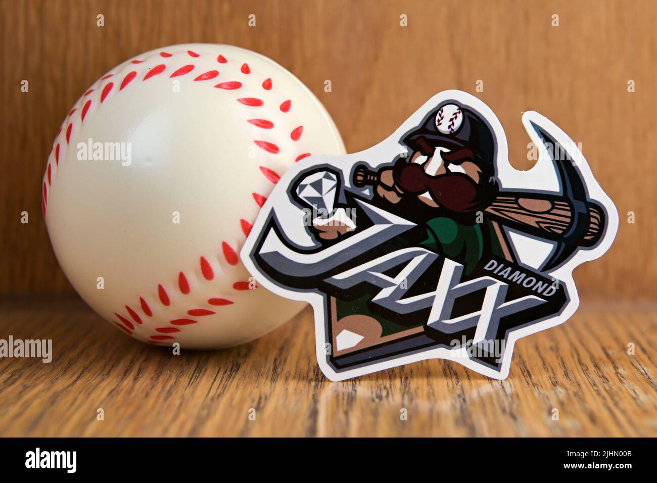 July 19, 2022, Cooperstown, New York. Diamond Jaxx baseball club emblem