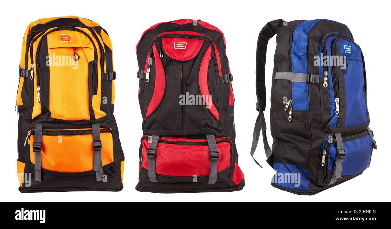 Big backpack for travel isolate on a white background Stock Photo