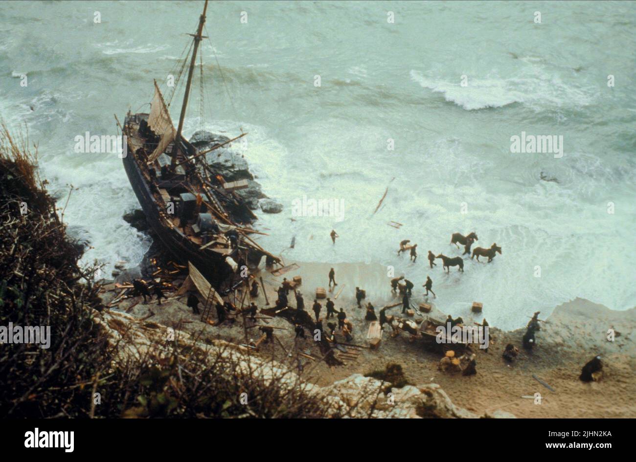 BOAT CRASHES ON ROCKS, DRACULA, 1979 Stock Photo Alamy