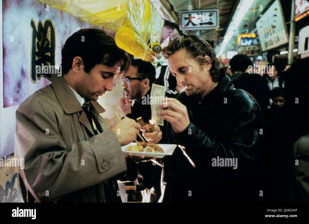 ANDY GARCIA, MICHAEL DOUGLAS, BLACK RAIN, 1989 Stock Photo