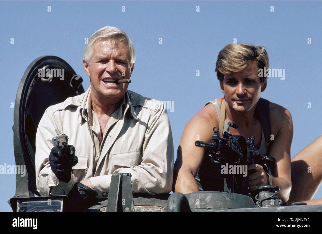GEORGE PEPPARD, DIRK BENEDICT, THE A-TEAM, 1984 Stock Photo