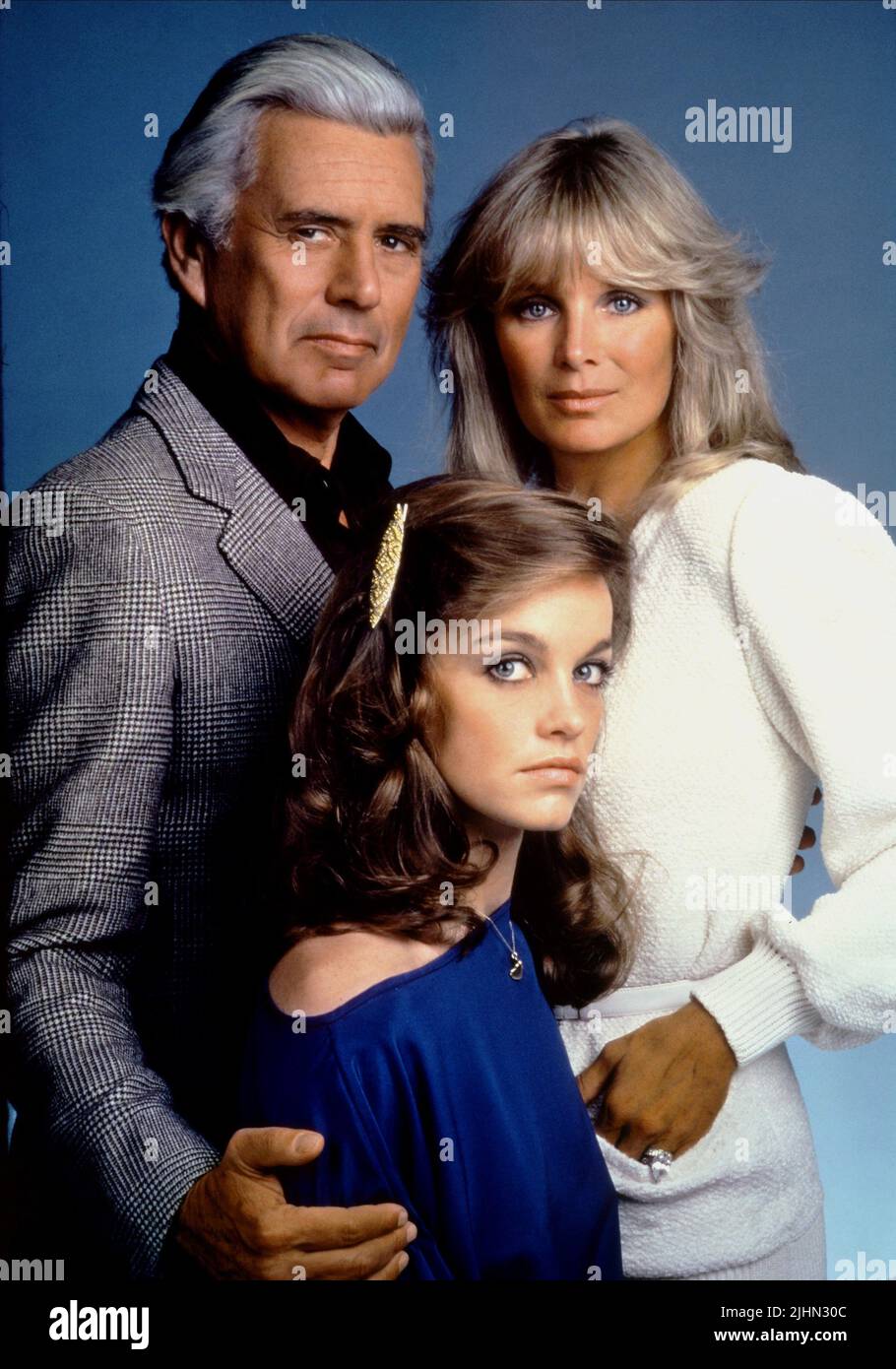 JOHN FORSYTHE, PAMELA SUE MARTIN, LINDA EVANS, DYNASTY, 1981 Stock Photo