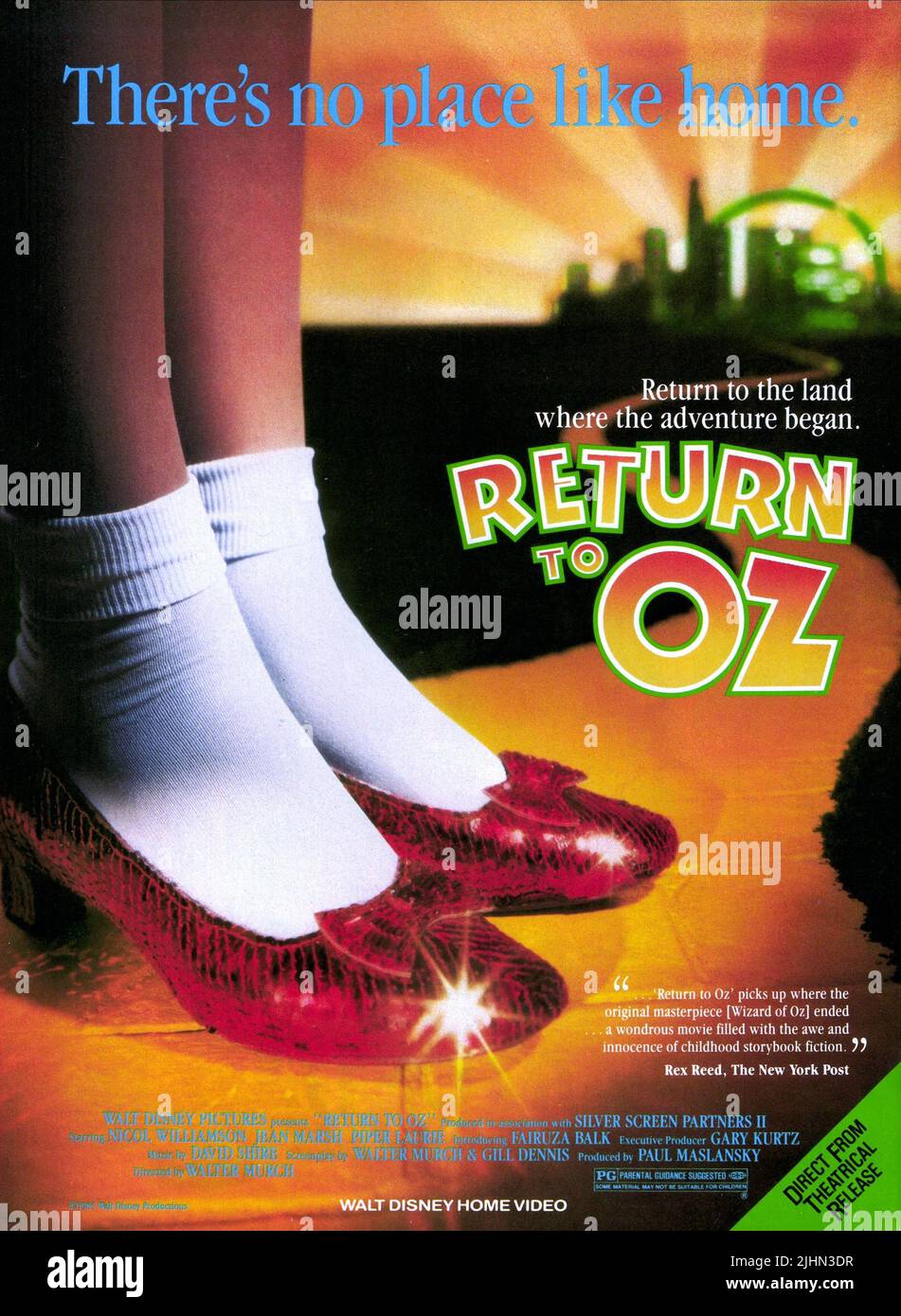 DOROTHY'S RED SHOES POSTER, RETURN TO OZ, 1985 Stock Photo