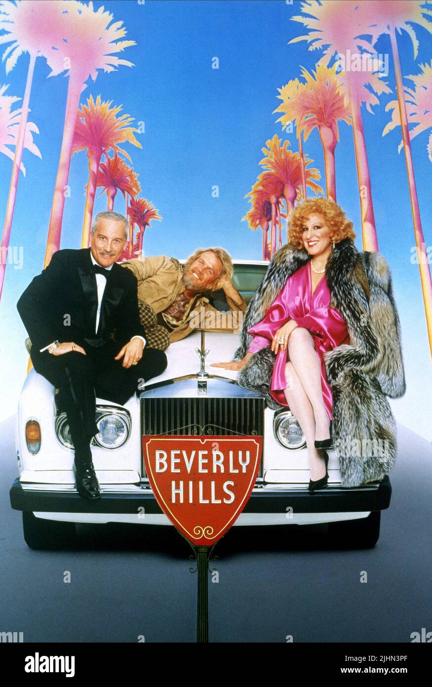 RICHARD DREYFUSS, NICK NOLTE, BETTE MIDLER, DOWN AND OUT IN BEVERLY HILLS, 1986 Stock Photo