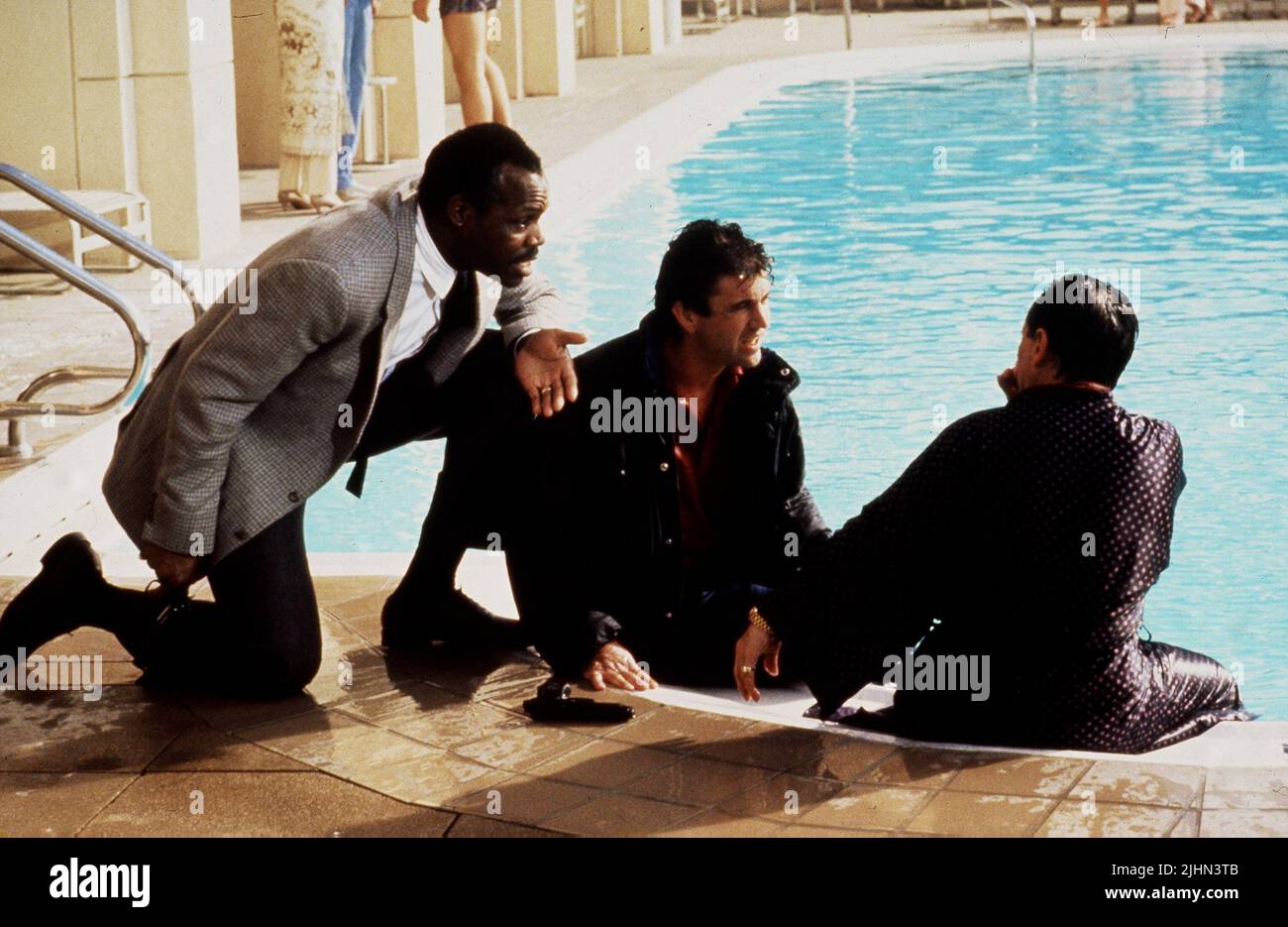 DANNY GLOVER, MEL GIBSON, JOE PESCI, LETHAL WEAPON 2, 1989 Stock Photo