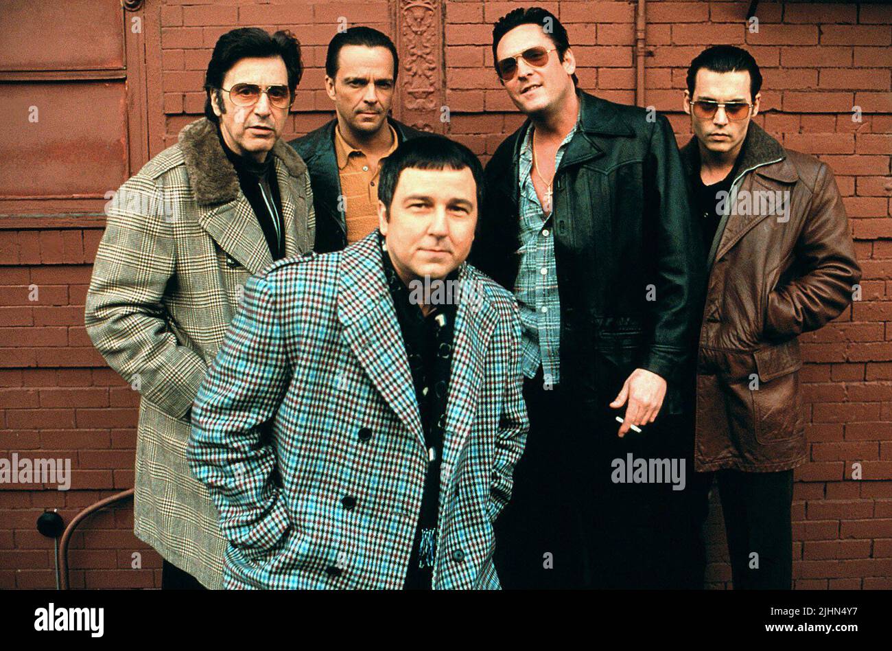 AL PACINO, JAMES RUSSO, BRUNO KIRBY, MICHAEL MADSEN, JOHNNY DEPP, DONNIE BRASCO, 1997 Stock Photo