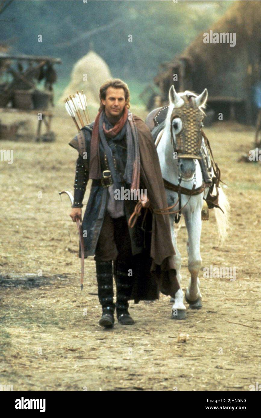 KEVIN COSTNER, ROBIN HOOD: PRINCE OF THIEVES, 1991 Stock Photo