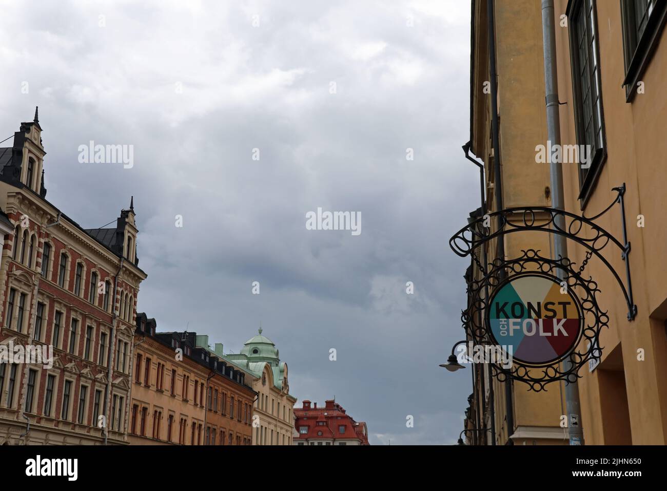 Hornsgatan on the island of Sodermalm in Stockholm Stock Photo