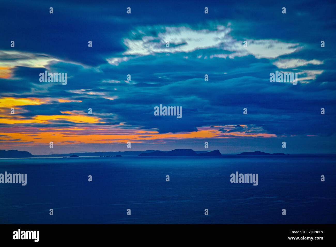 Sunset from Shulista Point, Isle of Skye, Scottish Highlands Stock Photo
