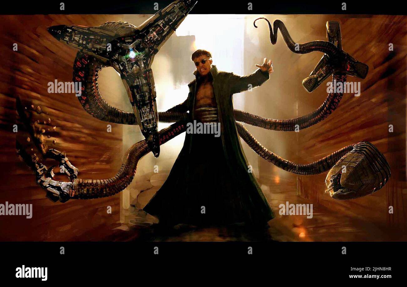 DOCTOR OCTOPUS ARTWORK, SPIDER-MAN 2, 2004 Stock Photo