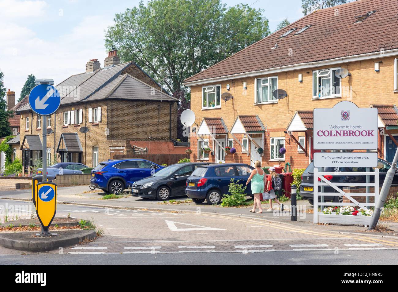 Entrance sign to Colnbrook Village, Bath Street, Colnbrook, Berkshire, England, United Kingdom