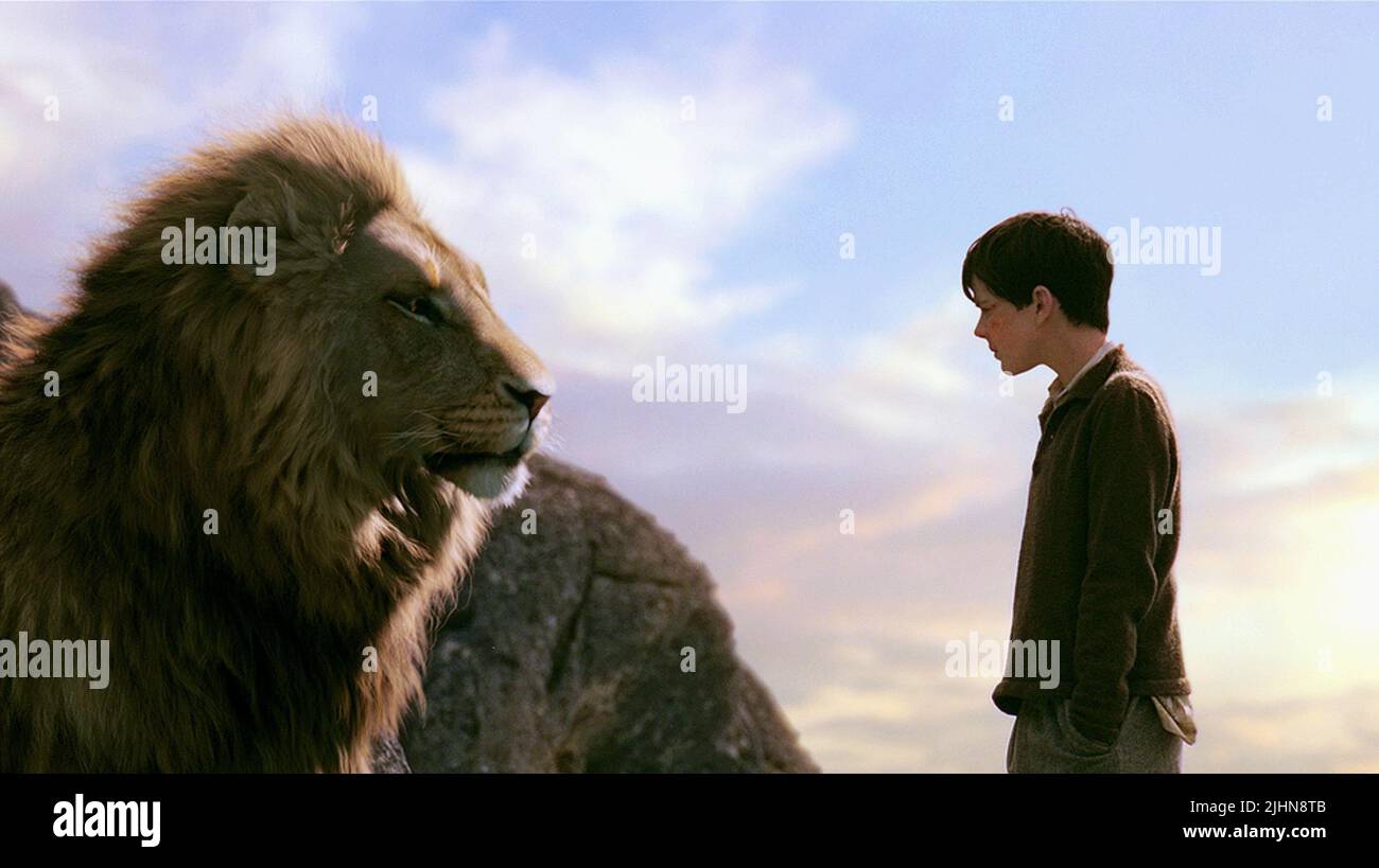 Narnia Aslan under cloudy skies HD wallpaper