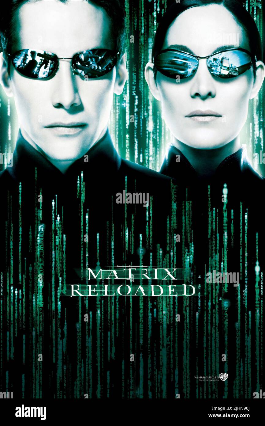 KEANU REEVES, CARRIE-ANNE MOSS, THE MATRIX RELOADED, 2003 Stock Photo